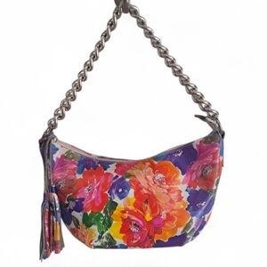 Maurizio Taiuti Floral Leather Shoulder Bag – Made in Italy